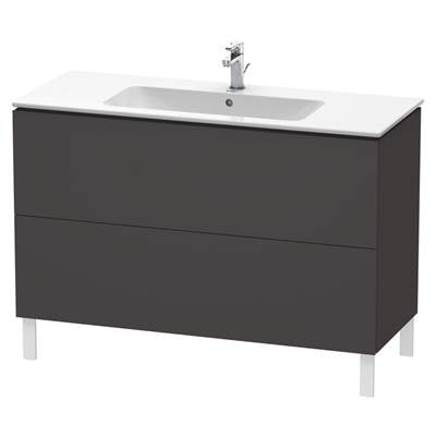 Duravit LC662808080 - Duravit L-Cube 48" Wall Mount Two Drawer Single Vanity Cabinet In Super Matte Graphite, Sink Sold Separately