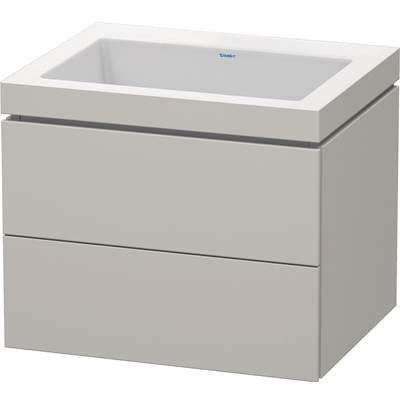 Duravit LC6926N0707 - Duravit L-Cube 23 5/8" Wall Mount Two Drawer C-Bonded Single Vanity In Matte Concrete Gray, Including Cabinet And