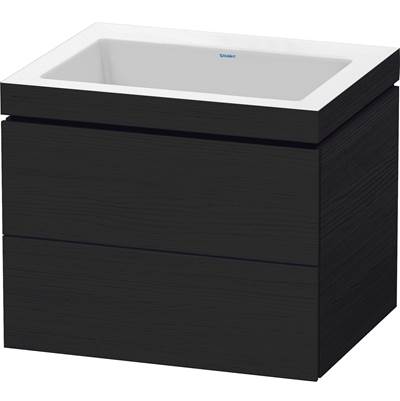 Duravit LC6926N1616 - Duravit L-Cube 23 5/8" Wall Mount Two Drawer C-Bonded Single Vanity In Black Oak, Including Cabinet And