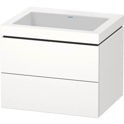 Duravit LC6926N1818 - Duravit L-Cube 23 5/8" Wall Mount Two Drawer C-Bonded Single Vanity In Matte White, Including Cabinet And