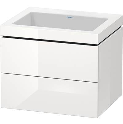 Duravit LC6926N2222 - Duravit L-Cube 23 5/8" Wall Mount Two Drawer C-Bonded Single Vanity In High Gloss White, Including Cabinet And