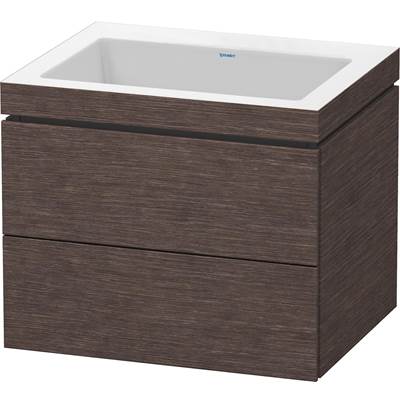 Duravit LC6926N7272 - Duravit L-Cube 23 5/8" Wall Mount Two Drawer C-Bonded Single Vanity In Brushed Dark Oak, Including Cabinet And