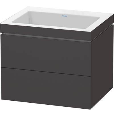 Duravit LC6926N8080 - Duravit L-Cube 23 5/8" Wall Mount Two Drawer C-Bonded Single Vanity In Super Matte Graphite, Including Cabinet And