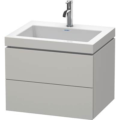 Duravit LC6926O0707 - Duravit L-Cube 23 5/8" Wall Mount Two Drawer C-Bonded Single Vanity In Matte Concrete Gray, Including Cabinet And Single Hole Sink
