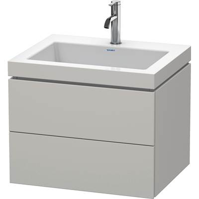 Duravit LC6926O0707 - Duravit L-Cube 23 5/8" Wall Mount Two Drawer C-Bonded Single Vanity In Matte Concrete Gray, Including Cabinet And Single Hole Sink