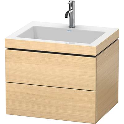 Duravit LC6926O7171 - Duravit L-Cube 23 5/8" Wall Mount Two Drawer C-Bonded Single Vanity In Mediterranean Oak, Including Cabinet And Single Hole Sink