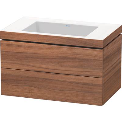 Duravit LC6927N7979 - Duravit L-Cube 31 1/2" Wall Mount Two Drawer C-Bonded Single Vanity In Natural Walnut, Including Cabinet And