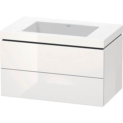 Duravit LC6927N8585 - Duravit L-Cube 31 1/2" Wall Mount Two Drawer C-Bonded Single Vanity In High Gloss White, Including Cabinet And