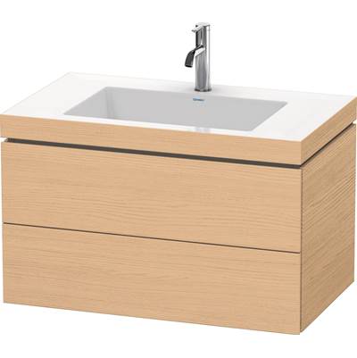 Duravit LC6927O3030 - Duravit L-Cube 31 1/2" Wall Mount Two Drawer C-Bonded Single Vanity In Natural Oak, Including Cabinet And Single Hole Sink