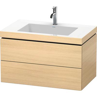 Duravit LC6927O7171 - Duravit L-Cube 31 1/2" Wall Mount Two Drawer C-Bonded Single Vanity In Mediterranean Oak, Including Cabinet And Single Hole Sink