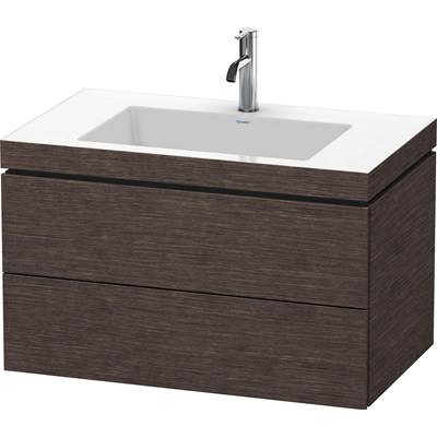 Duravit LC6927O7272 - Duravit L-Cube 31 1/2" Wall Mount Two Drawer C-Bonded Single Vanity In Brushed Dark Oak, Including Cabinet And Single Hole Sink