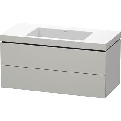 Duravit LC6928N0707 - Duravit L-Cube 39 3/8" Wall Mount Two Drawer C-Bonded Single Vanity In Matte Concrete Gray, Including Cabinet And