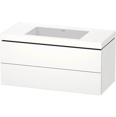 Duravit LC6928N1818 - Duravit L-Cube 39 3/8" Wall Mount Two Drawer C-Bonded Single Vanity In Matte White, Including Cabinet And