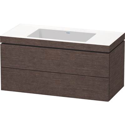 Duravit LC6928N7272 - Duravit L-Cube 39 3/8" Wall Mount Two Drawer C-Bonded Single Vanity In Brushed Dark Oak, Including Cabinet And