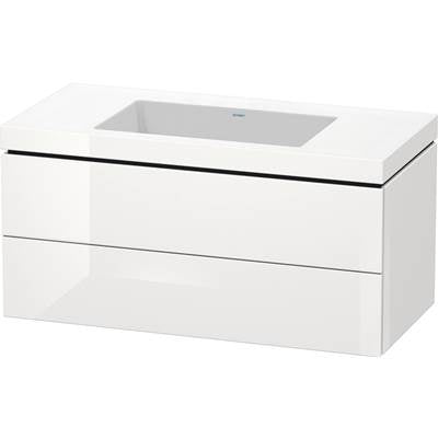 Duravit LC6928N8585 - Duravit L-Cube 39 3/8" Wall Mount Two Drawer C-Bonded Single Vanity In High Gloss White, Including Cabinet And