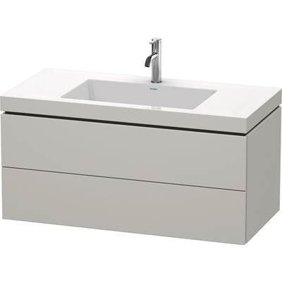 Duravit LC6928O0707 - Duravit L-Cube 39 3/8" Wall Mount Two Drawer C-Bonded Single Vanity In Matte Concrete Gray, Including Cabinet And Single Hole Sink