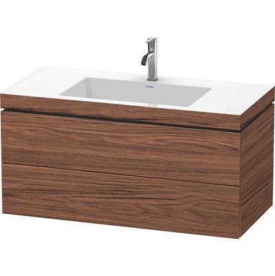 Duravit LC6928O2121 - Duravit L-Cube 39 3/8" Wall Mount Two Drawer C-Bonded Single Vanity In Dark Walnut, Including Cabinet And Single Hole Sink
