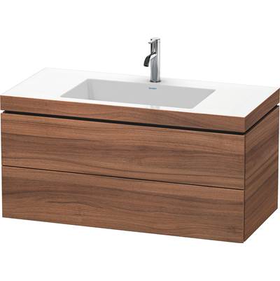 Duravit LC6928O7979 - Duravit L-Cube 39 3/8" Wall Mount Two Drawer C-Bonded Single Vanity In Natural Walnut, Including Cabinet And Single Hole Sink
