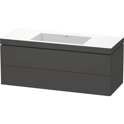 Duravit LC6929N4949 - Duravit L-Cube 47 1/4" Wall Mount Two Drawer C-Bonded Single Vanity In Matte Graphite, Including Cabinet And