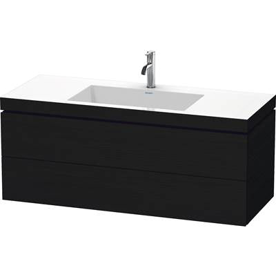 Duravit LC6929O1616 - Duravit L-Cube 47 1/4" Wall Mount Two Drawer C-Bonded Single Vanity In Black Oak, Including Cabinet And Single Hole Sink