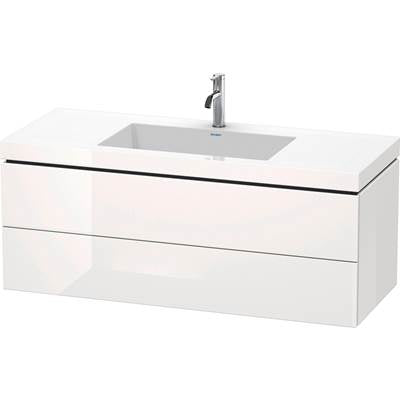 Duravit LC6929O2222 - Duravit L-Cube 47 1/4" Wall Mount Two Drawer C-Bonded Single Vanity In High Gloss White, Including Cabinet And Single Hole Sink