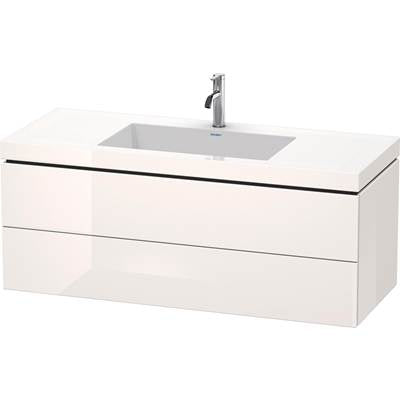 Duravit LC6929O8585 - Duravit L-Cube 47 1/4" Wall Mount Two Drawer C-Bonded Single Vanity In High Gloss White, Including Cabinet And Single Hole Sink
