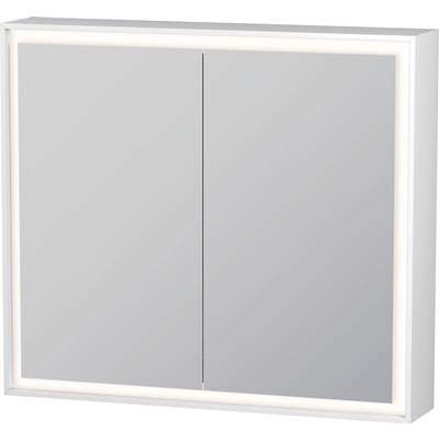 Duravit LC7551000006000 - Duravit L-Cube 31 1/2" X27 1/2" 1 Left 1 Right Hinge 2 Door Led Rectangular Medicine Cabinet In Aluminum