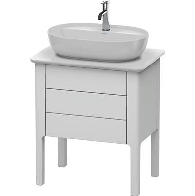 Duravit LU956503636 - Duravit Luv 25 1/8" Wall Mount Two Drawer Single Vanity Cabinet In Satin Matte White, Sink Sold Separately