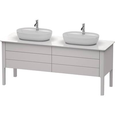 Duravit LU9567B3939 - Duravit Luv 68 1/4" Wall Mount Double Vanity Cabinet In Satin Matte Nordic White, Sink Sold Separately