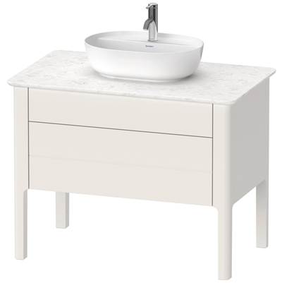Duravit LU956903939 - Duravit Luv 36 7/8" Wall Mount Two Drawer Single Vanity Cabinet In Satin Matte Nordic White, Sink Sold Separately