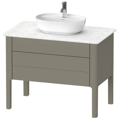 Duravit LU956909292 - Duravit Luv 36 7/8" Wall Mount Two Drawer Single Vanity Cabinet In Satin Matte Stone Gray, Sink Sold Separately