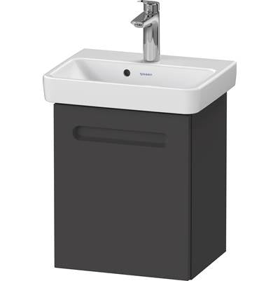 Duravit N14266L49490000 - Duravit No.1 15 3/8" Wall Mount One Door Single Vanity Cabinet In Matte Graphite, Sink Sold Separately