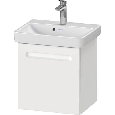 Duravit N14267L18180000 - Duravit No.1 17 3/8" Wall Mount One Door Single Vanity Cabinet In Matte White, Sink Sold Separately