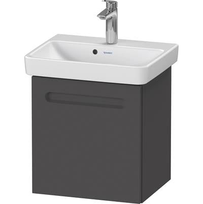 Duravit N14267L49490000 - Duravit No.1 17 3/8" Wall Mount One Door Single Vanity Cabinet In Matte Graphite, Sink Sold Separately