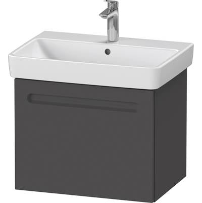 Duravit N14382049490000 - Duravit No.1 23 1/4" Wall Mount One Drawer Single Vanity Cabinet In Matte Graphite, Sink Sold Separately