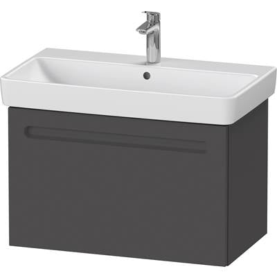 Duravit N14383049490000 - Duravit No.1 29 1/8" Wall Mount One Drawer Single Vanity Cabinet In Matte Graphite, Sink Sold Separately