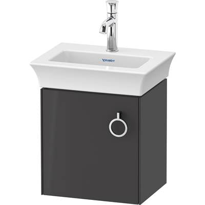 Duravit WT4250LH1H1 - Duravit White Tulip 15 1/8" Wall Mount One Door Single Vanity Cabinet In High Gloss Graphite, Sink Sold Separately