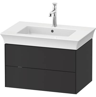 Duravit WT434105858 - Duravit White Tulip 26 7/8" Wall Mount Two Drawer Single Vanity Cabinet In Satin Matte Graphite, Sink Sold Separately