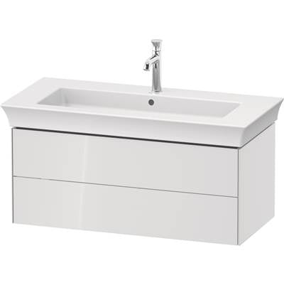 Duravit WT434208585 - Duravit White Tulip 38 3/4" Wall Mount Two Drawer Single Vanity Cabinet In High Gloss White, Sink Sold Separately