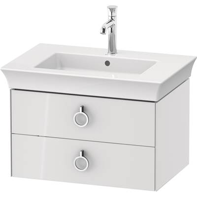Duravit WT435108585 - Duravit White Tulip 28 7/8" Wall Mount Two Drawer Single Vanity Cabinet In High Gloss White, Sink Sold Separately