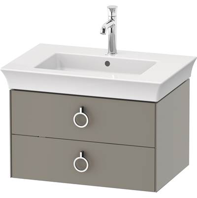Duravit WT435109292 - Duravit White Tulip 28 7/8" Wall Mount Two Drawer Single Vanity Cabinet In Satin Matte Stone Gray, Sink Sold Separately