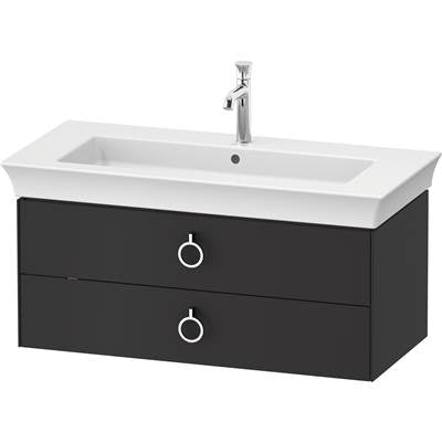 Duravit WT435205858 - Duravit White Tulip 38 3/4" Wall Mount Two Drawer Single Vanity Cabinet In Satin Matte Graphite, Sink Sold Separately