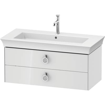 Duravit WT435208585 - Duravit White Tulip 38 3/4" Wall Mount Two Drawer Single Vanity Cabinet In High Gloss White, Sink Sold Separately