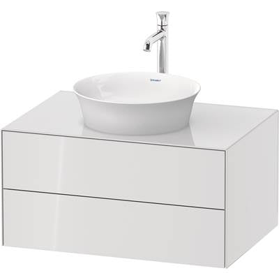 Duravit WT498508585 - Duravit White Tulip 31 1/2" Wall Mount Two Drawer Single Vanity Cabinet In High Gloss White, Sink Sold Separately