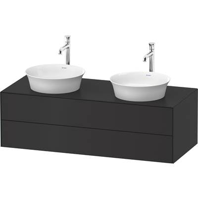 Duravit WT4988B5858 - Duravit White Tulip 51 1/8" Wall Mount Two Drawer Double Vanity Cabinet In Satin Matte Graphite, Sink Sold Separately