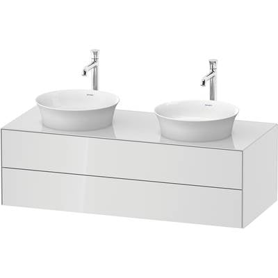 Duravit WT4988B8585 - Duravit White Tulip 51 1/8" Wall Mount Two Drawer Double Vanity Cabinet In High Gloss White, Sink Sold Separately