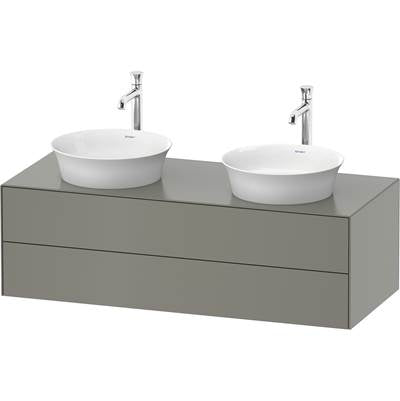 Duravit WT4988B9292 - Duravit White Tulip 51 1/8" Wall Mount Two Drawer Double Vanity Cabinet In Satin Matte Stone Gray, Sink Sold Separately