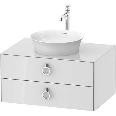 Duravit WT499008585 - Duravit White Tulip 31 1/2" Wall Mount Two Drawer Single Vanity Cabinet In High Gloss White, Sink Sold Separately