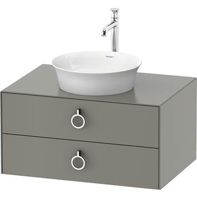 Duravit WT499009292 - Duravit White Tulip 31 1/2" Wall Mount Two Drawer Single Vanity Cabinet In Satin Matte Stone Gray, Sink Sold Separately