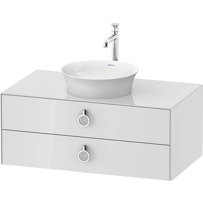Duravit WT499108585 - Duravit White Tulip 39 3/8" Wall Mount Two Drawer Single Vanity Cabinet In High Gloss White, Sink Sold Separately